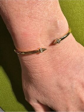 Vita Fede Gold Spike Open Cuff Bracelet